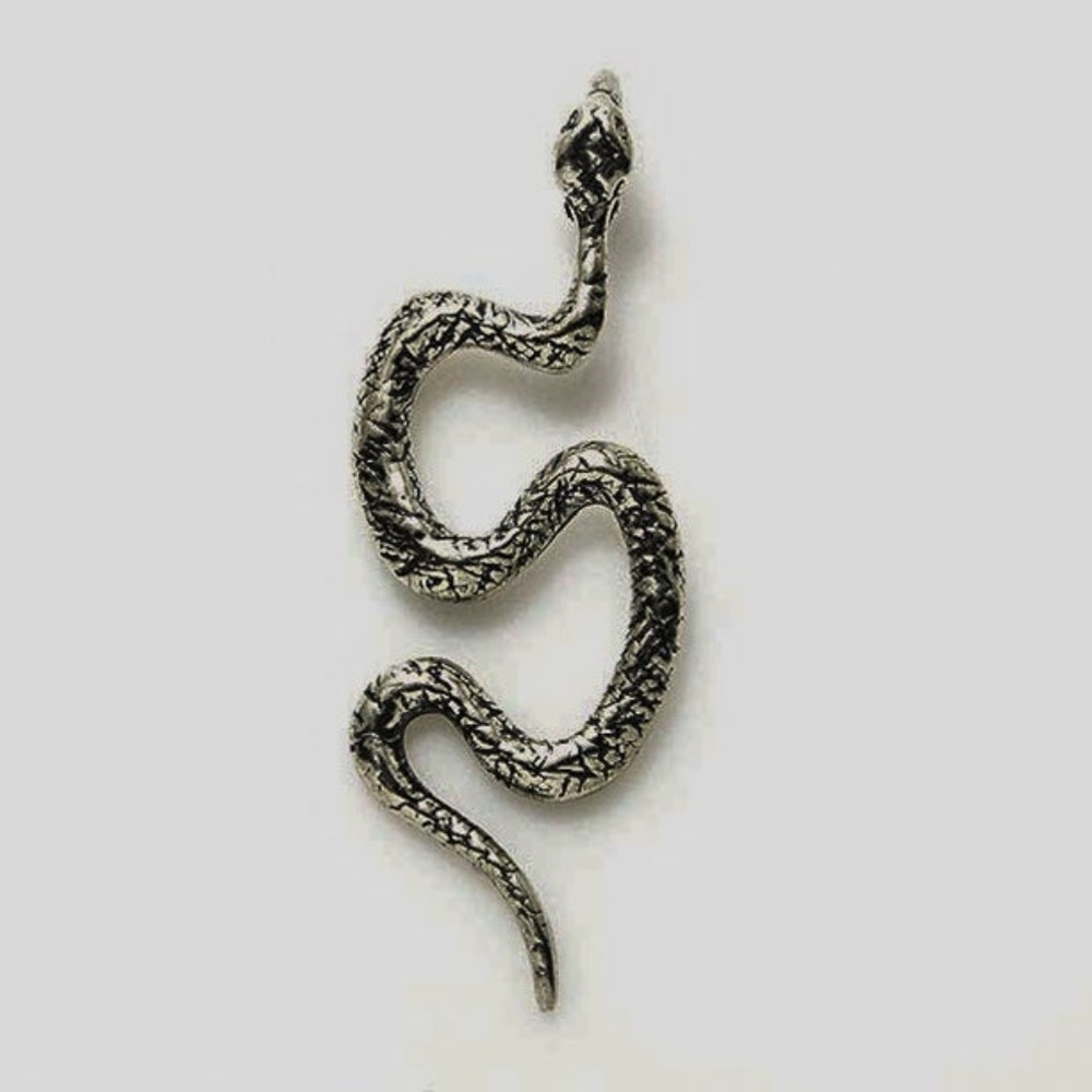 Snake Pendant Solid .925 Sterling Silver Serpent Made in USA - Picture 2 of 7